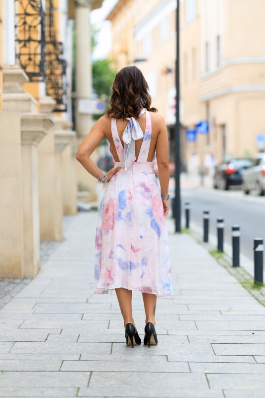 Rochie Eleganta Cu Spatele Gol Din Matase Giorgal