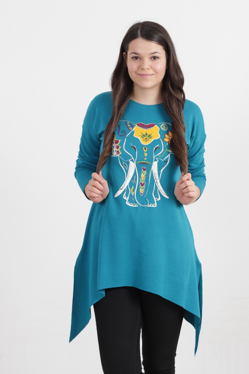 Bluza Albastra Imprimeu Elefant Lejera Joa